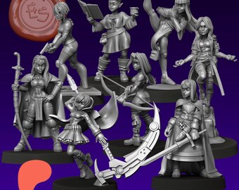 JRPG/Anime Miniatures June 2025 - Ethan Savage Studios - DnD - D&D - Pathfinder - Tabletop Miniature - RPG Mini - Dungeons and Dragons