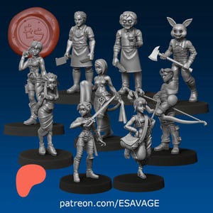 JRPG/Anime Miniatures July 2025 - Ethan Savage Studios - DnD - D&D - Pathfinder - Tabletop Miniature - RPG Mini - Dungeons and Dragons