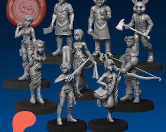 JRPG/Anime Miniatures July 2025 - Ethan Savage Studios - DnD - D&D - Pathfinder - Tabletop Miniature - RPG Mini - Dungeons and Dragons