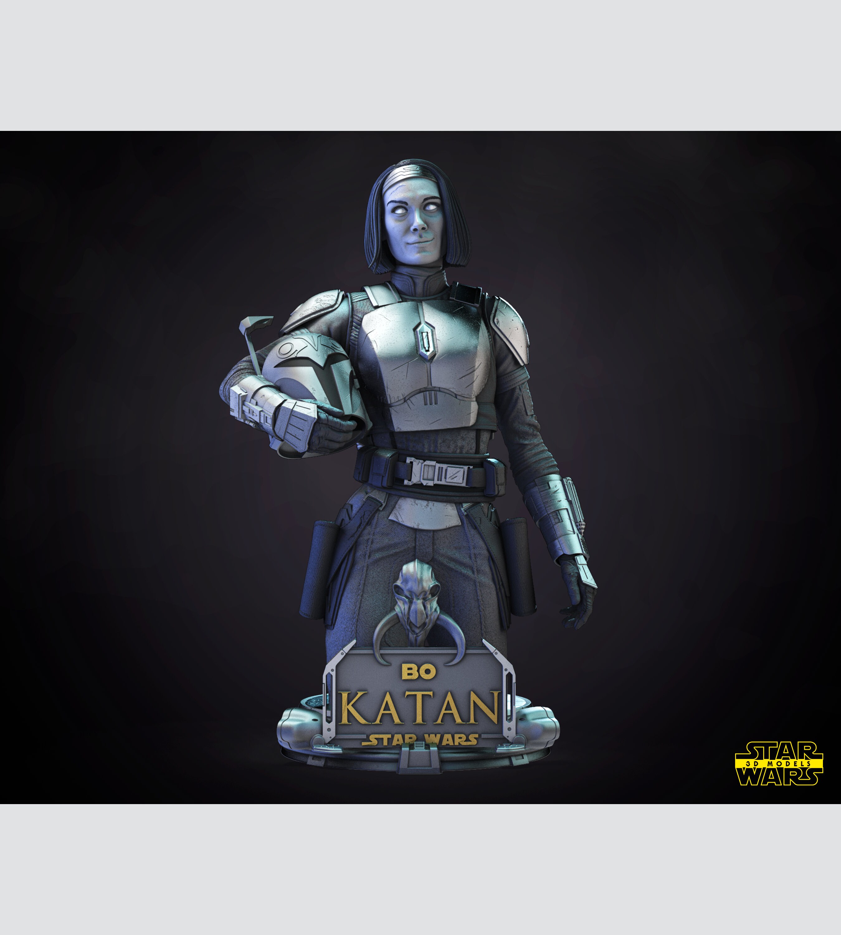 Bo Katan Bust - Star Wars Fan Art Figure, Resin Fan Art Figure 