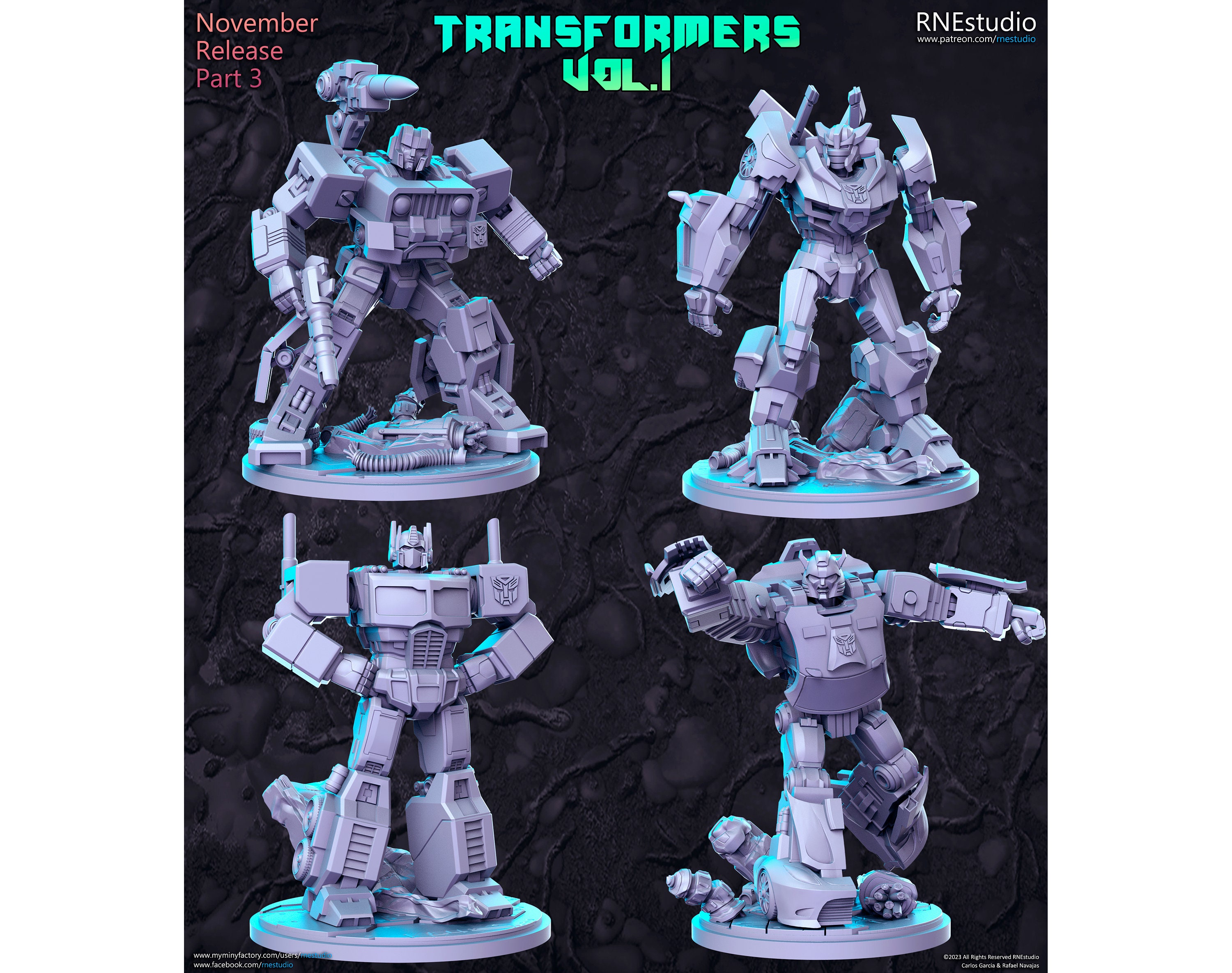 Transformers Pack Vol. 1 - RN Estudio - DnD - D&D - Pathfinder - Tabletop Miniature - RPG Mini - Dungeons and Dragons - Skirmish - Miniature