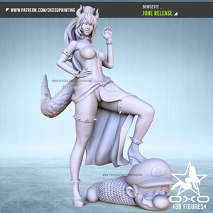 Bowsette - paintable Mario fan art figure - OXO3DPrinting (SFW and NSFW)