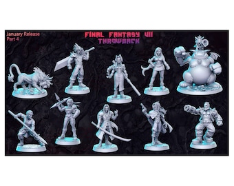 FF7 Throwback Pack - RN Estudio - FFVII - DnD - D&D - Pathfinder - Tabletop Miniature - RPG Mini - Dungeons and Dragons - Skirmish