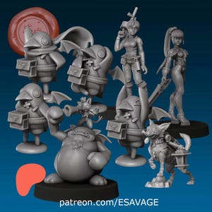 JRPG/Anime Miniatures June 2024 - Ethan Savage Studios - DnD - D&D - Pathfinder - Tabletop Miniature - RPG Mini - Dungeons and Dragons