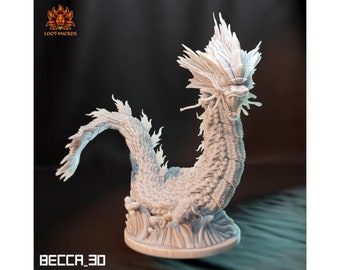 Magikarp / Gyarados - Kaijumon - suitable for Tabletop Games | Dungeons and Dragons | D&D | Wargames | RPG | Skirmish - Magikarp / Gyarados