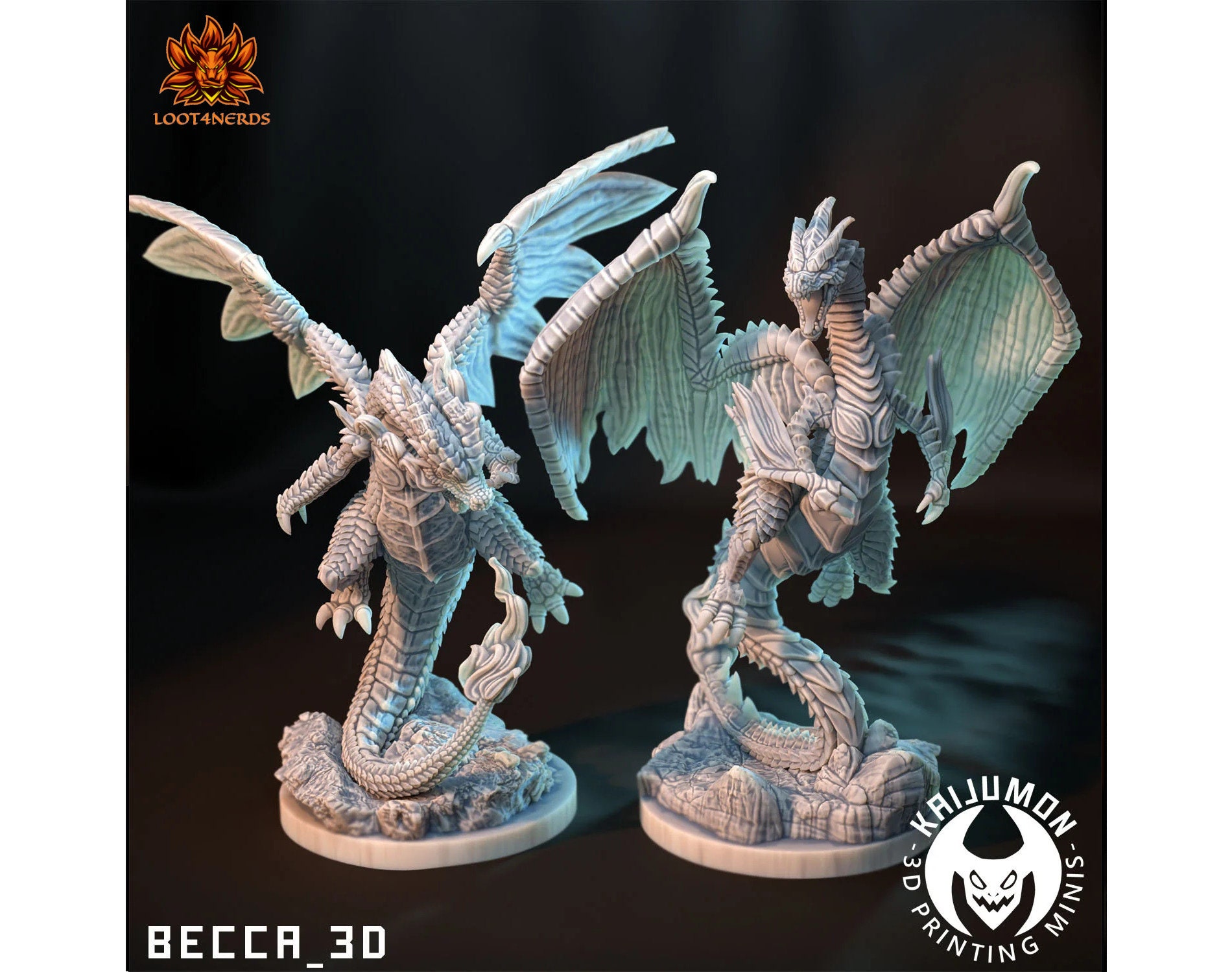 Glurak X and Y - Kaijumon - suitable for Tabletop Games | Dungeons and Dragons | D&D | Wargames | RPG | Skirmish - Charizard