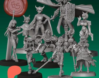 Miniaturas de JRPG/anime - Julio 2024 - Ethan Savage Studios - DnD - D&D - Pathfinder - Miniaturas de mesa - Miniaturas de rol - Dungeons and Dragons