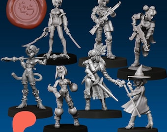 JRPG/Anime Miniatures March 2025 - Ethan Savage Studios - DnD - D&D - Pathfinder - Tabletop Miniature - RPG Mini - Dungeons and Dragons