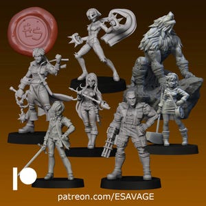 JRPG/Anime Miniatures February 2024 - Ethan Savage Studios - DnD - D&D - Pathfinder - Tabletop Miniature - RPG Mini - Dungeons and Dragons