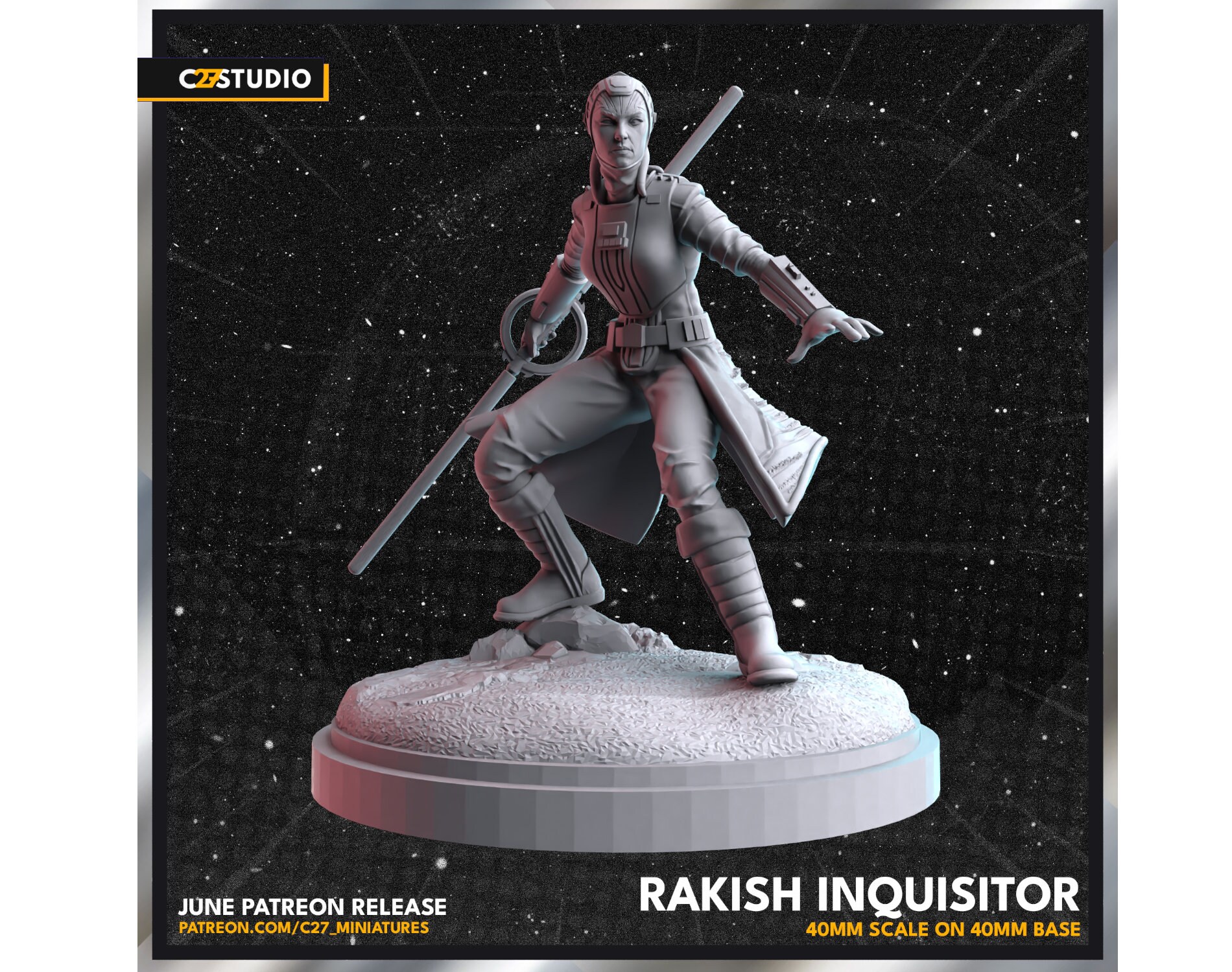 Rakish Inquisitor aka Fourth Sister - C27 - Star Wars Legion - DnD - D&D - Pathfinder - Tabletop Miniature - Mini - Dungeons and Dragons