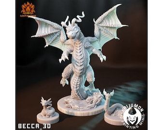 Dratini / Dragonair / Dragoran - Kaijumon - suitable for tabletop games | Dungeons and Dragons | D&D | RPG | Skirmish - Dragonair / Dragonite