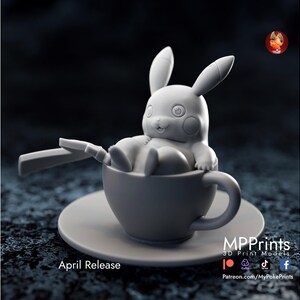 Pikachu in der Tasse - bemalbare Pokemon Fan Art Figur