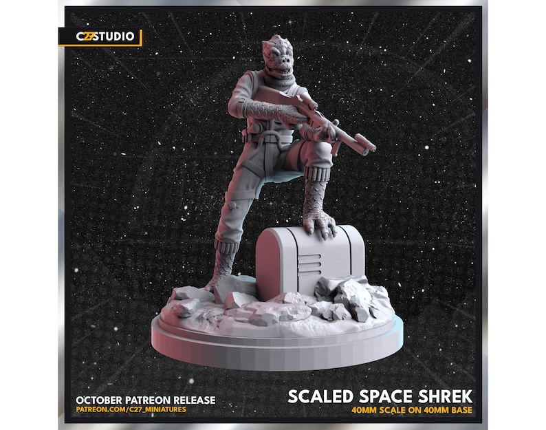 Scaled Space Shrek Aka Bossk - C27 - Star Wars Legion - Dnd - D&D ...