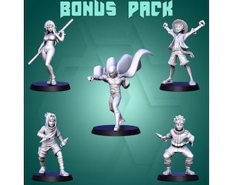 Anime Bonus Pack - RN Estudio - DnD - D&D - Pathfinder - Tabletop Miniature - RPG Mini - Dungeons and Dragons - Skirmish - Miniature