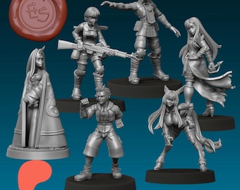 JRPG/Anime Miniatures April 2025 - Ethan Savage Studios - DnD - D&D - Pathfinder - Tabletop Miniature - RPG Mini - Dungeons and Dragons