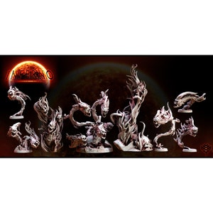 Possessed Flame Skulls • Inferno - All Shall Burn • Mini Monster Mayhem | Tabletop Games 28mm - 32mm| Dungeons and Dragons | Wargame | RPG
