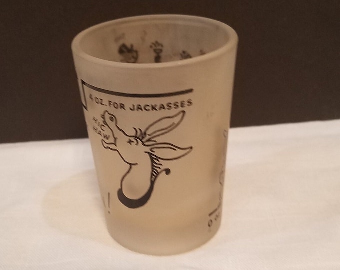 Hazel Atlas Say When Frosted Jackass Shot Glass Black Etsy
