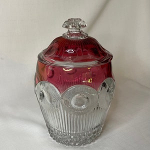 EAPG Ruby-Flashed Biscuit / Cracker Jar