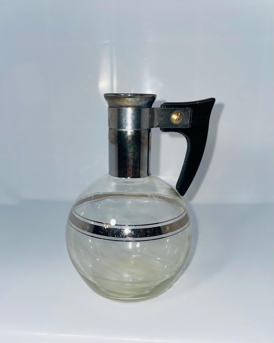 MCM Individual Carafe Glass Coffee Carafate Vintage Gold Inland Glass ...