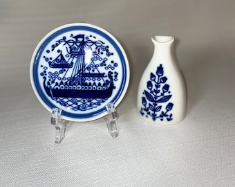 Norwegian Porsgrund Porcelain Peanut Jar & Decorative Tray