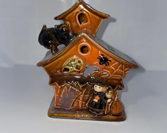 Halloween Glazed Ceramic Tea Light Holder