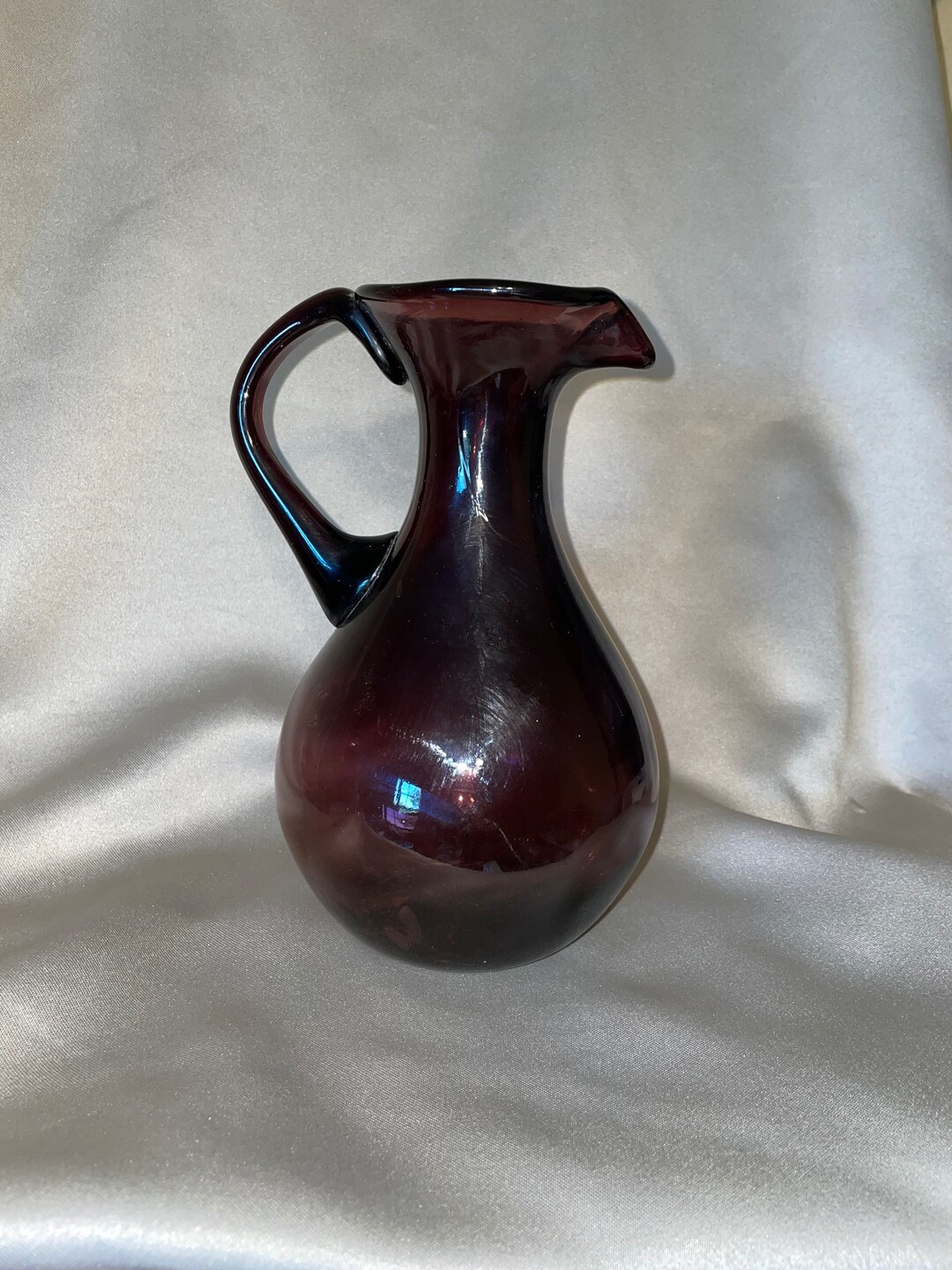 Amethyst Handblown Art Glass Pitcher - Etsy