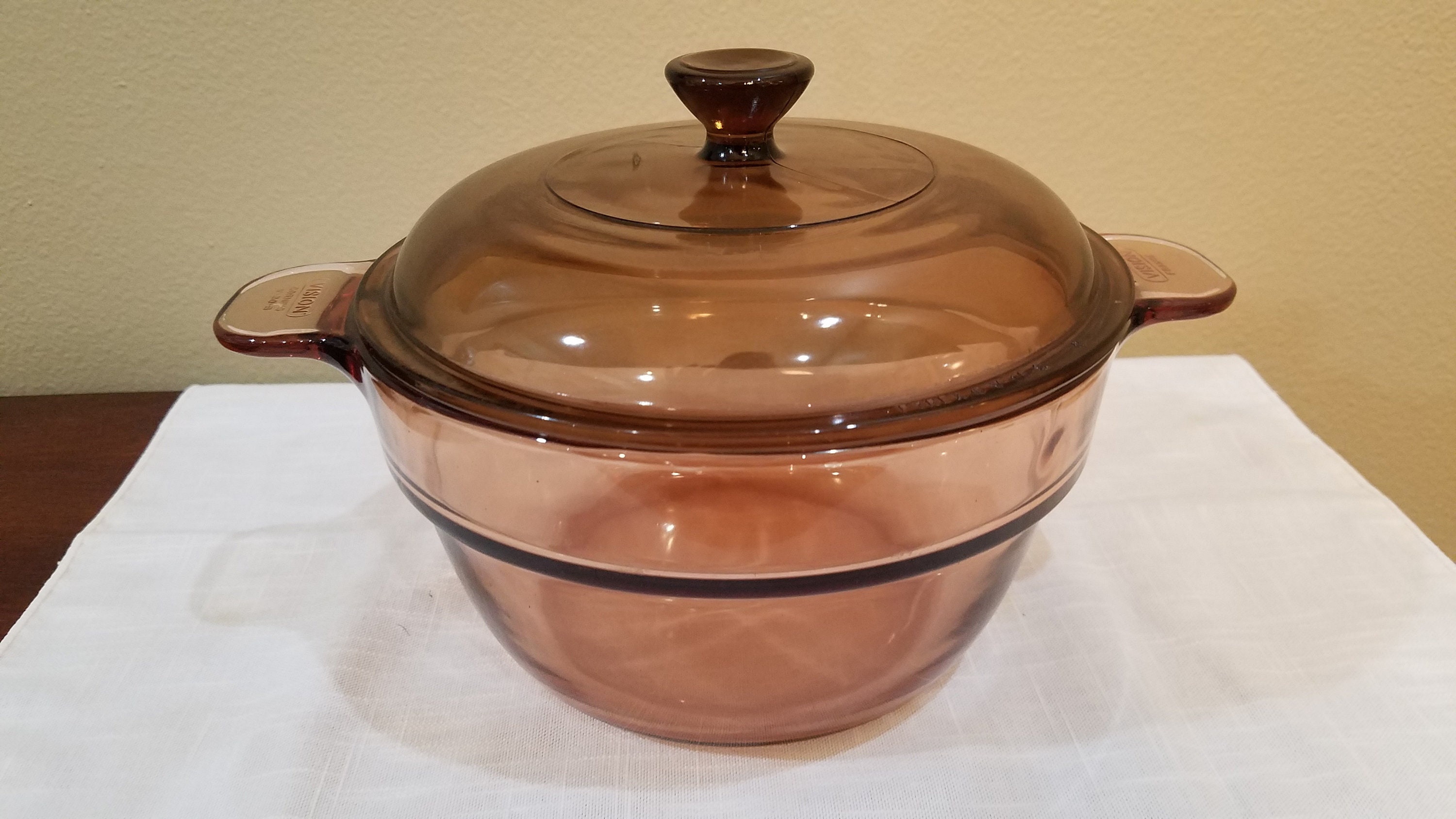 Vision Corning Ware Amber Brown Glass Double Boiler Insert Etsy