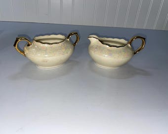 Lustreware Creamer & Sugar Set