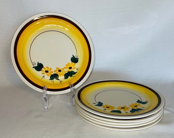 Brown Eyed Susan Vernonware Dessert Plates - Set of 6