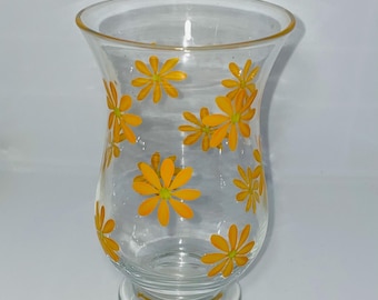 Handpainted Daisy Vase / Candle Holder