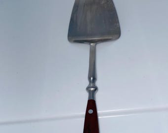 Chefs Woodgrain Stainless Cake Server - 18/8 Stainless Steel