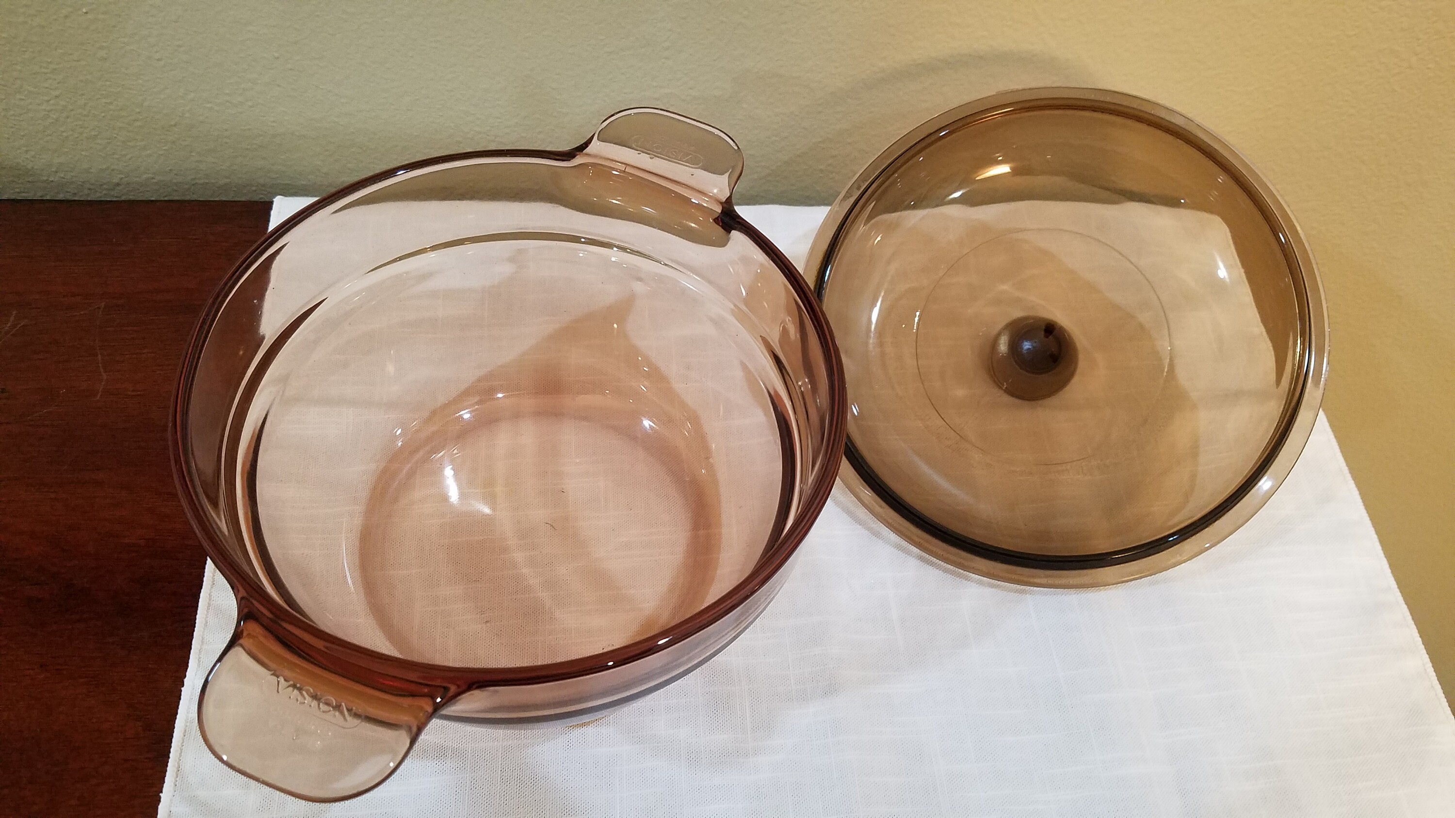 Vision Corning Ware Amber Brown Glass Double Boiler Insert Etsy