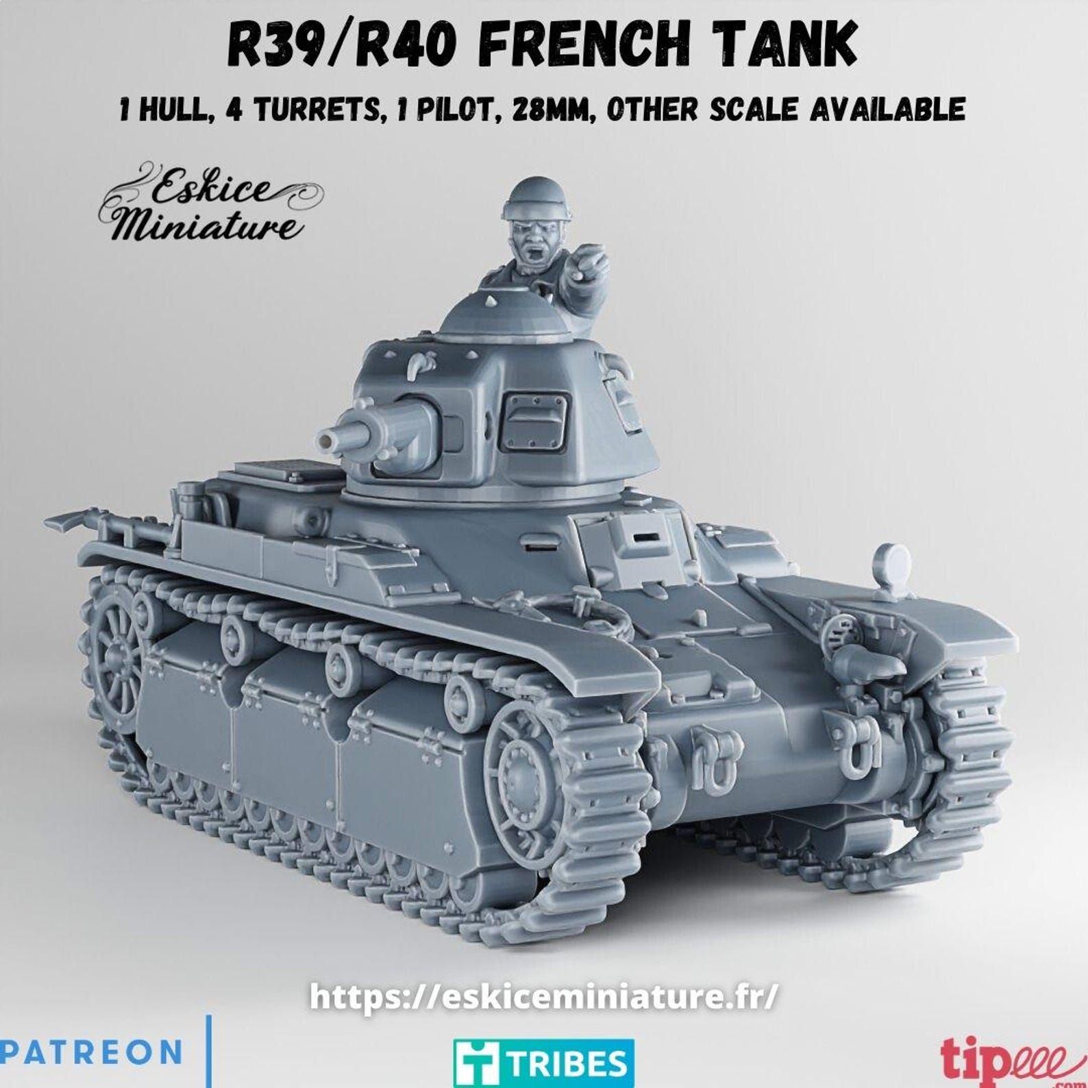 Renault R40; WW2 French Light Tank - Etsy