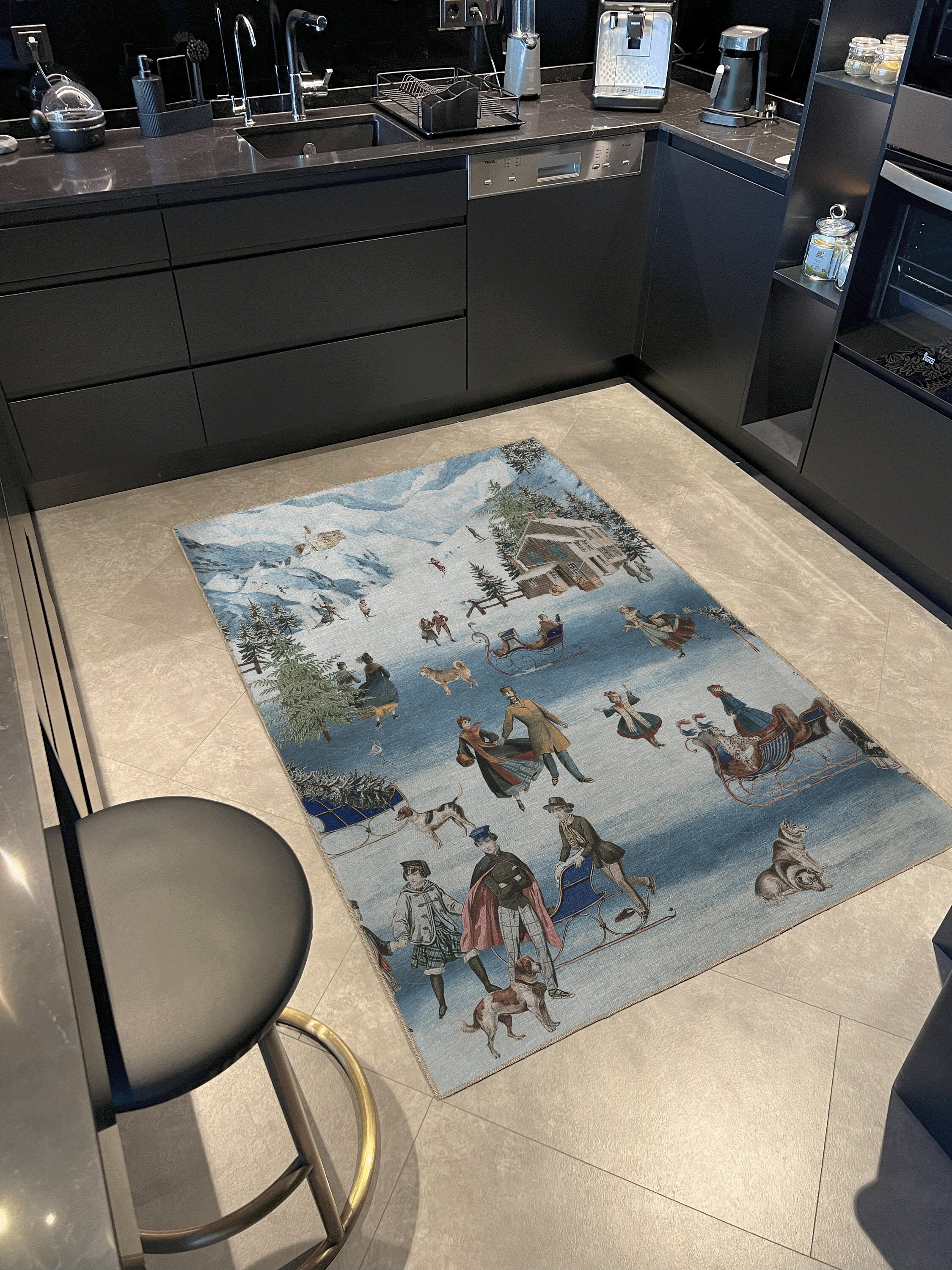 Timeless Elegance: Vintage Winter Wonderland Area Rug – Eco-Friendly, Rugs For Living Room, Decorative Area Rugs 5X10, New Home Gift ,3D Timeless Elegance: Vintage Winter Wonderland Area Rug – Eco-Friendly, Rugs For Living Room, Decorative Area Rugs 5X10, New Home Gift ,3D