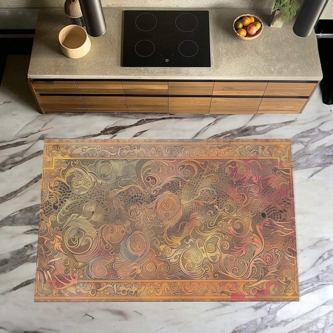 Modern Baroque Elegance: Fiery Pink Blend Rug, Rugs for Your Living ...