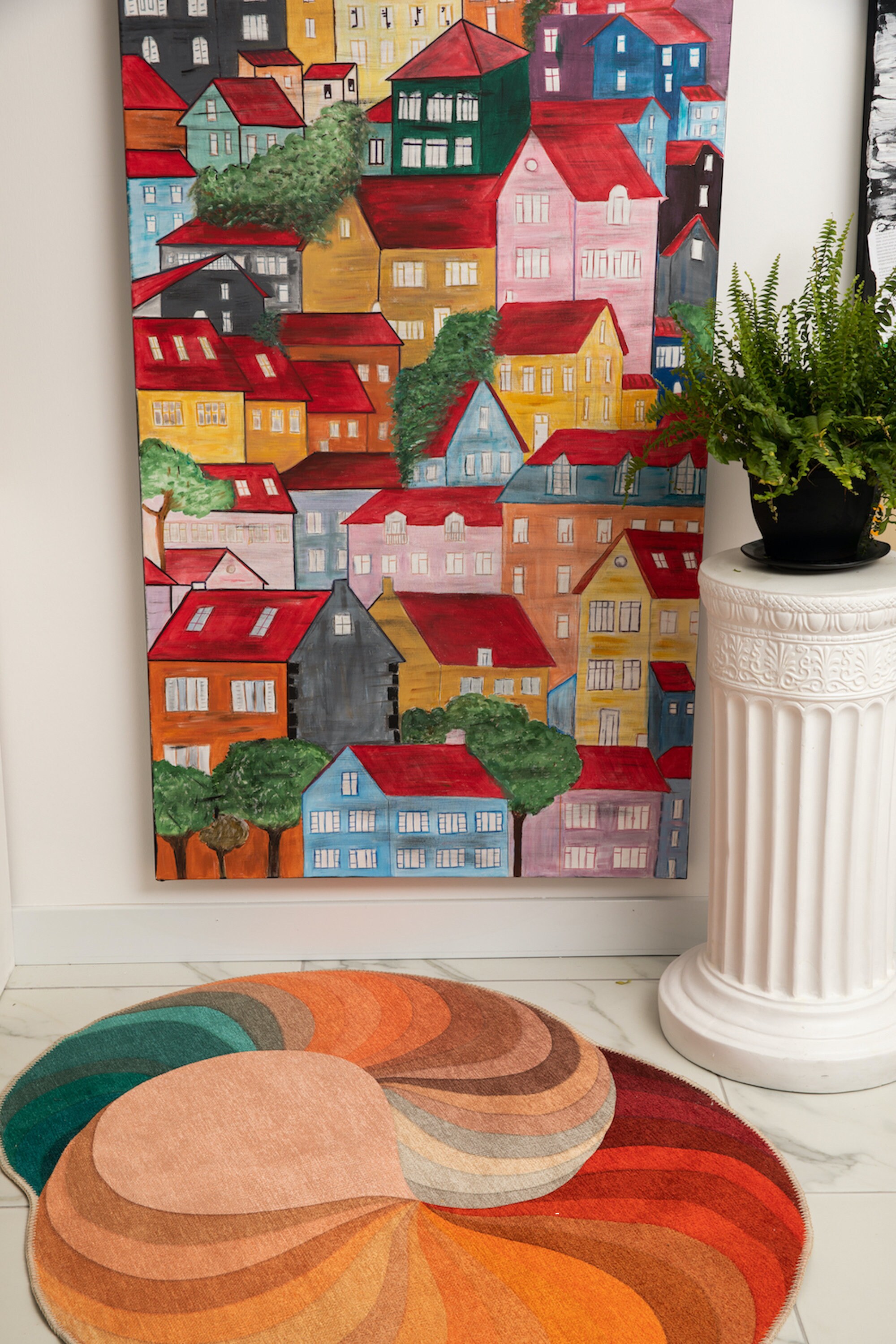 ANTIQUE ROUND RUG Hand Knotted Kitchen Bohemian Circle Rugs Etsy