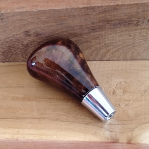 Toyota Gear Shift Knob – Dark Walnut Burl Wood | Handmade | Fits M8x1.25 Thread | Custom Natural Wood