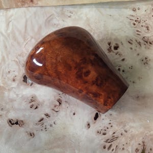 Pommeau de levier de vitesses manuel Lexus, ronce de ronce foncée | Sélecteur de vitesse fait main en bois véritable, taille de filetage M12 x 1,25