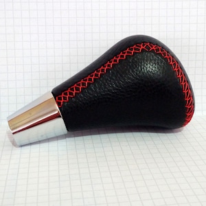 4Runner (2003-2022) Tacoma Yaris Tundra Rav4 Corolla Toyota Black Leather with Red Stitch Gear Shift Knob for Automatic Transmission Models