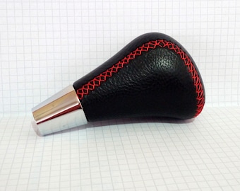Toyota Black Leather Gear Shift Knob with Red Stitch