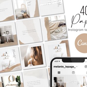 40 Paper instagram post templates, Canva instagram template, Instagram story template, instagram engagement template, instagram canva,