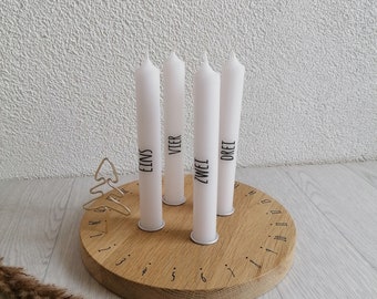 Adventskalender Tischkalender Holzkalender zum Stecken mit Kerzen Kerzenbrett