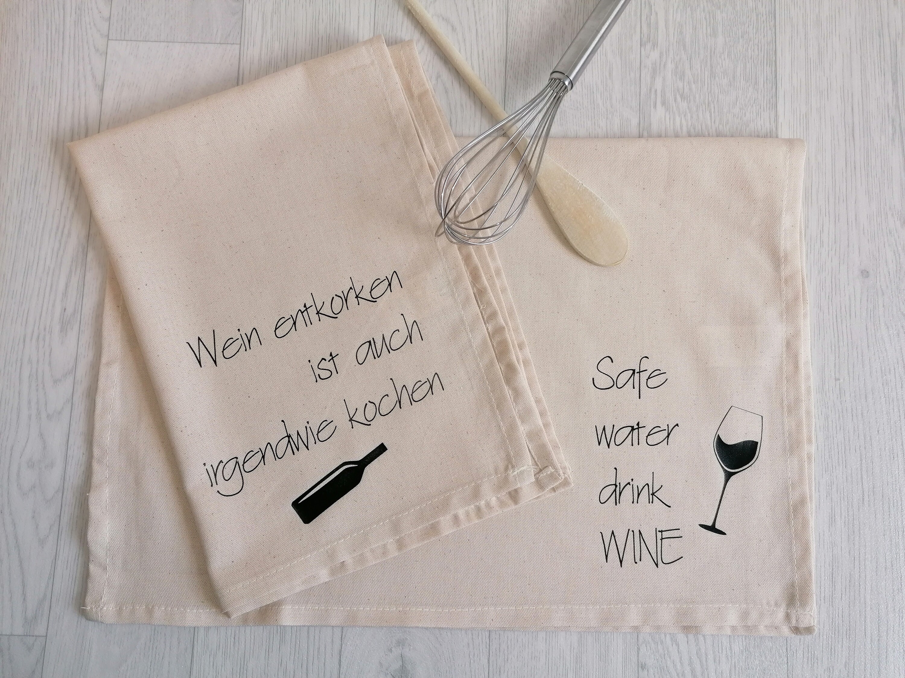 Zweierset Geschirrtuch Küchentuch Geschirrhandtuch Set Spruch Etsy.de