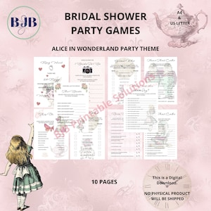 Juegos de despedida de soltera temáticos de Alicia en el país de las maravillas / Juegos de despedida de soltera / Juegos de despedida de soltera / Juegos de despedida de soltera / Descarga digital
