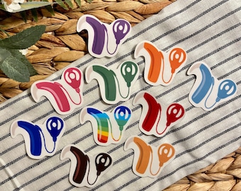Cochlear Implant Sticker | Multiple Colors, Audiology, Hearing Aids, Hard of Hearing Sticker, BAHA, Nucleus 6 7 Sticker