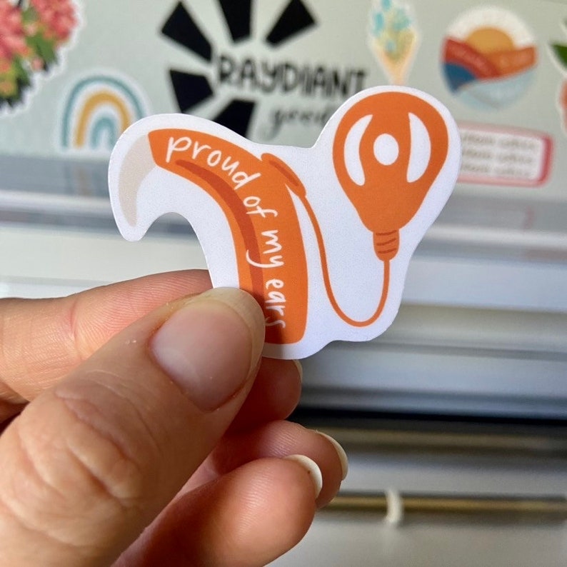 Cochlear Implant Proud of My Ears Sticker | Multiple Colors, Audiology ...