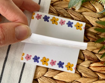 Flower Power Sticky Notes | flower lover, mini notepad, cute stationery, post it notes, planner paper, BIC paper