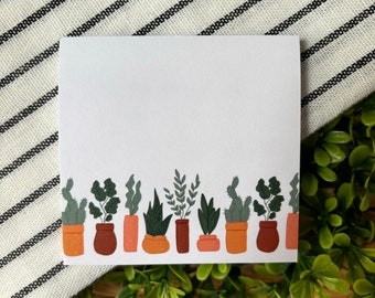 Plant Lover Sticky Notes | post-it notes, house plants, to do list, checklist pad, notepad, bookmark notes, office essentials