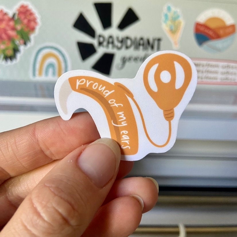 Cochlear Implant Proud of My Ears Sticker | Multiple Colors, Audiology ...