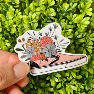 Florale Vans Sticker | Blumen Sneaker, Aufkleber, Blumengesteck, wasserabweisend, Planer Decal, Hydroflask, Vans Sticker